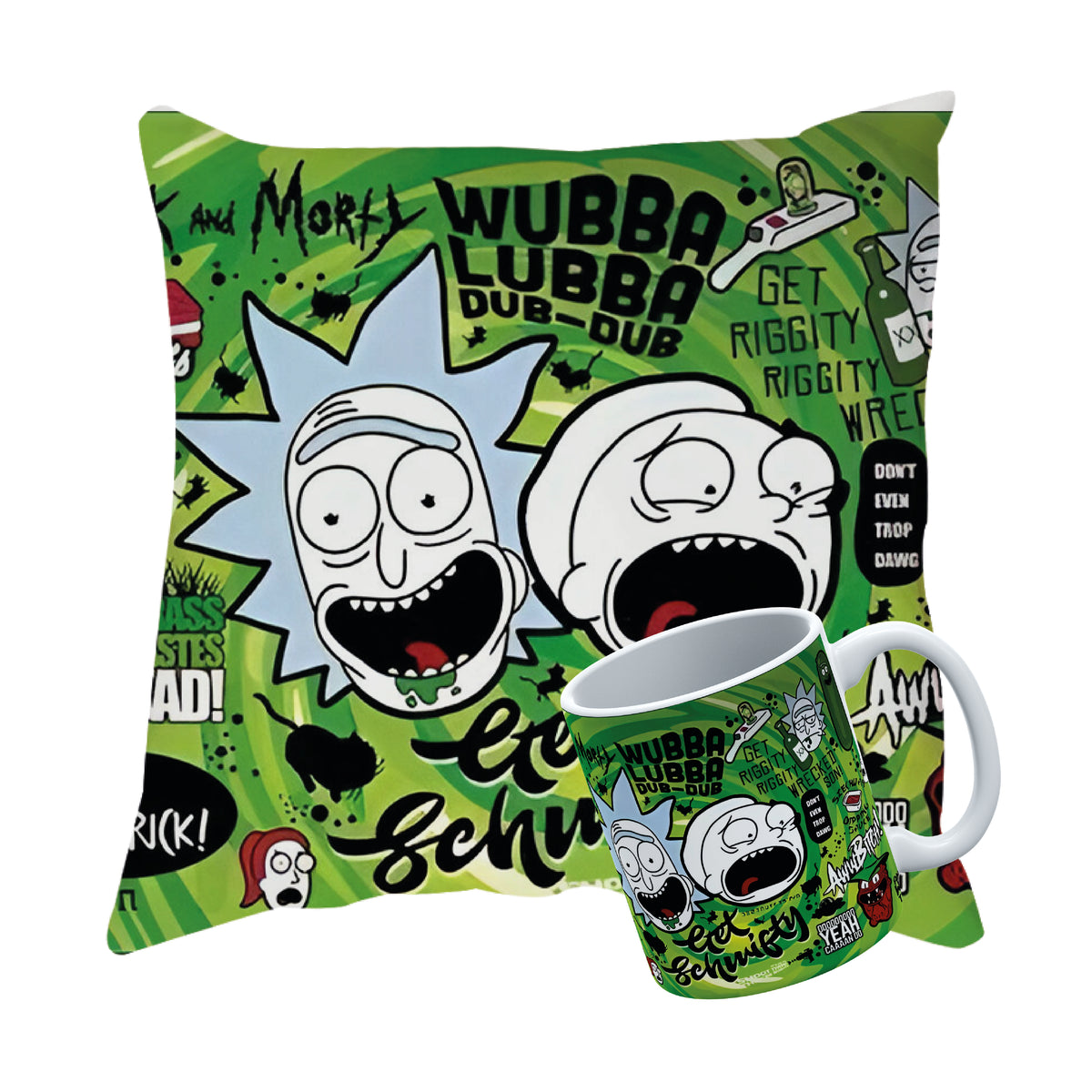 Pack Taza + Cojín de Rick y Morty