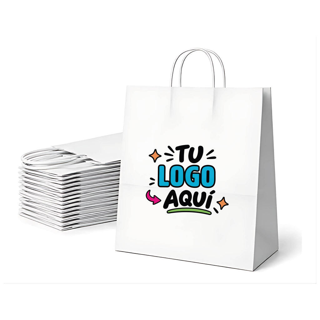 200 Unid Bolsas Kraft con tu Logo
