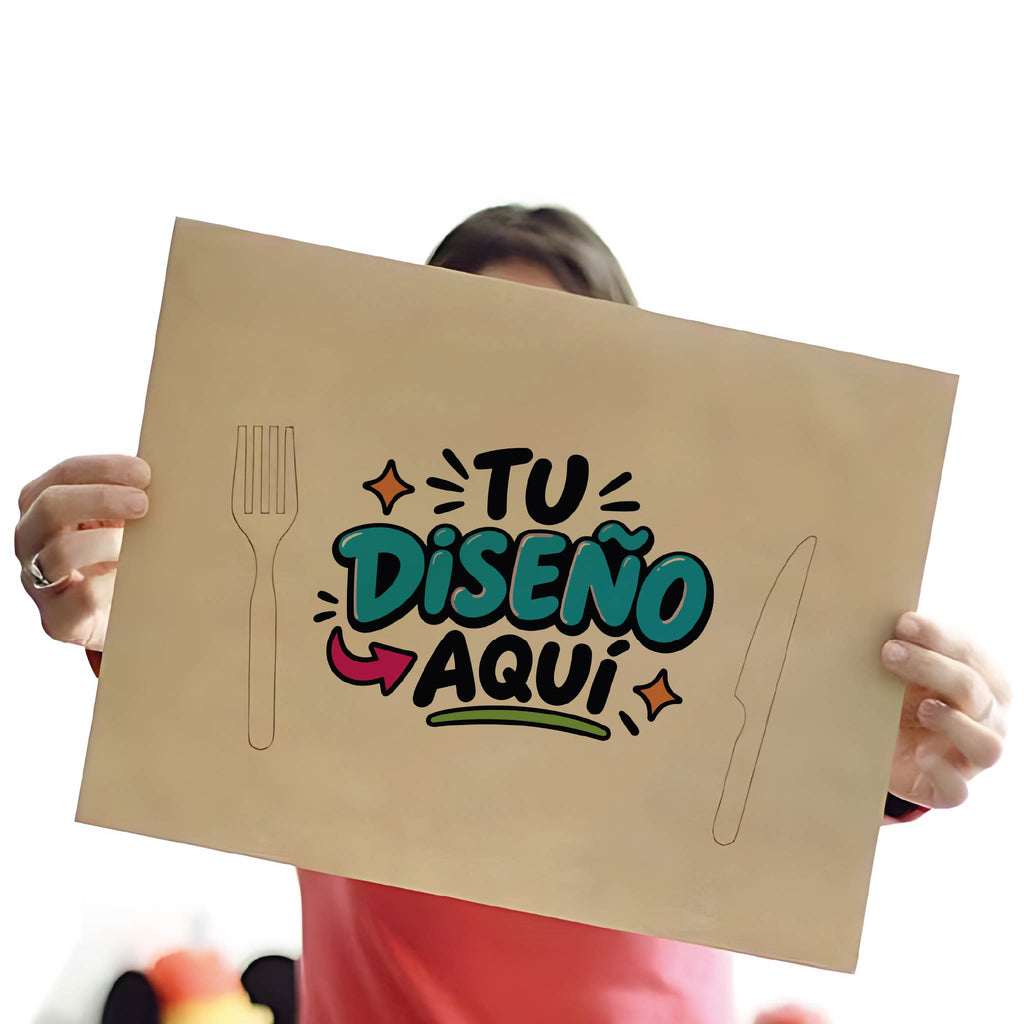 1000 Unid Individual Kraft Personalizado 25 x 38 cm