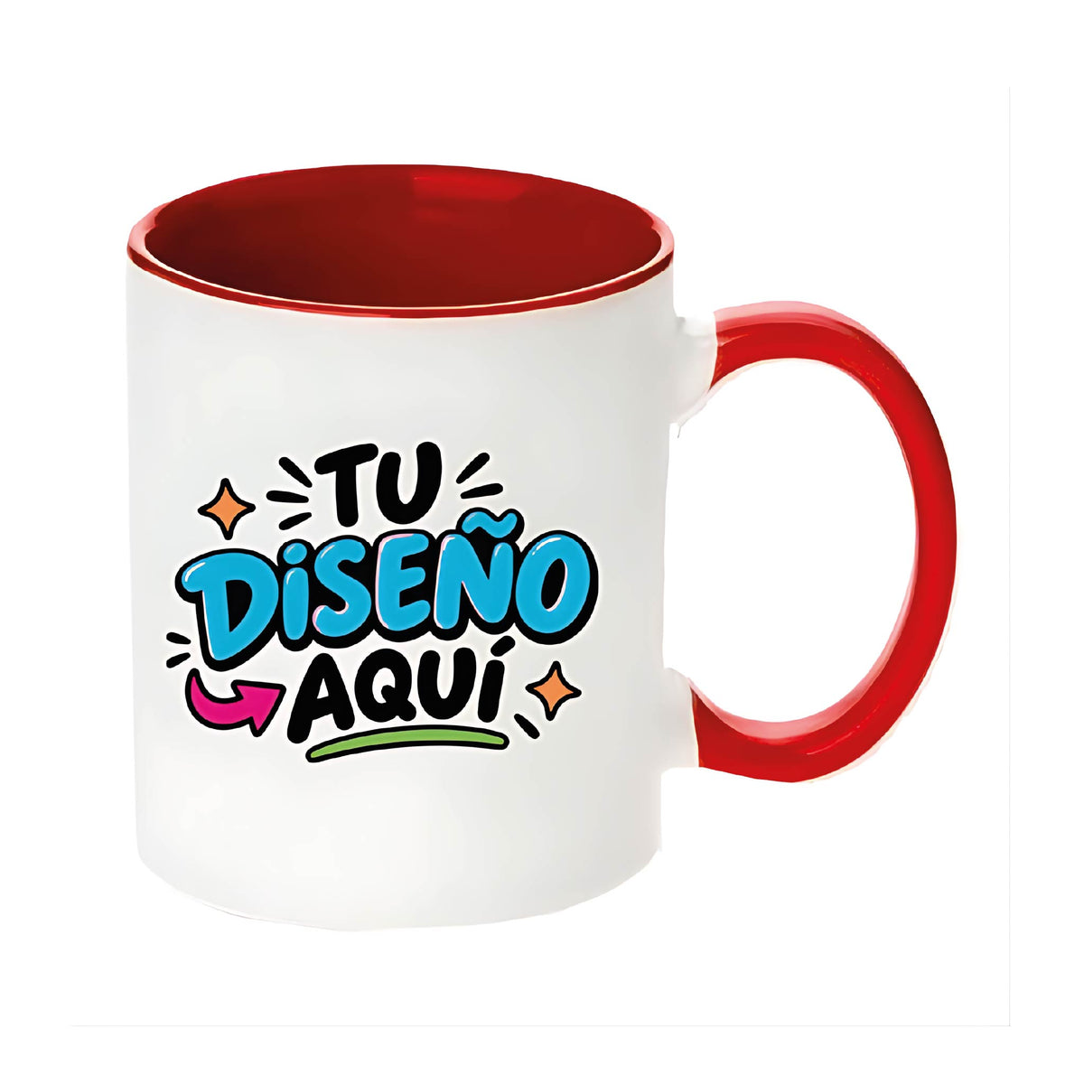 Taza Fondo Rojo Personalizada