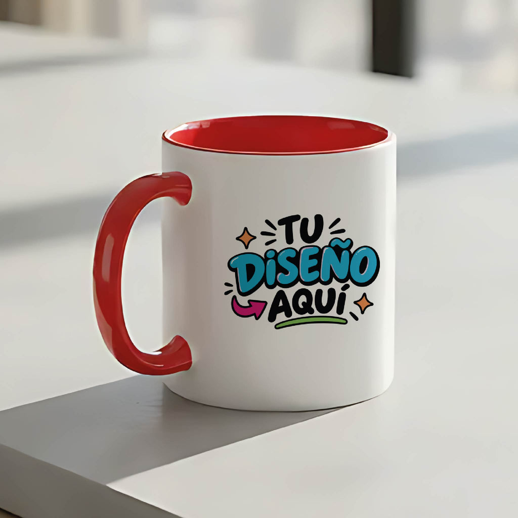 Taza Fondo Rojo Personalizada