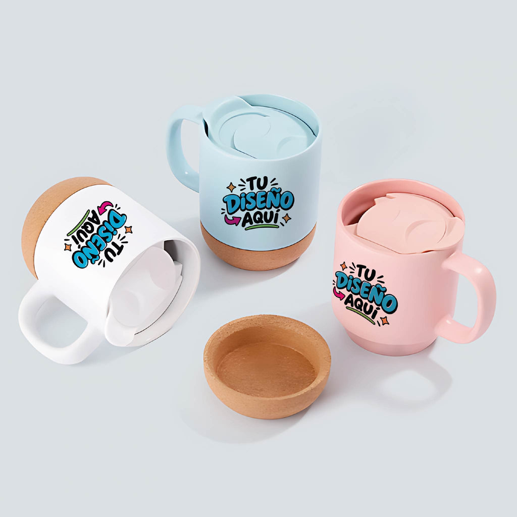 Pack 6 Tazas Corcho Personalizadas