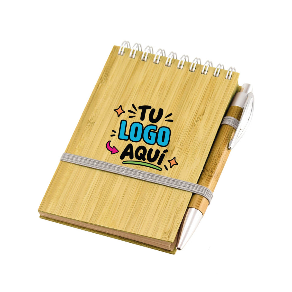 10 Unid Libreta de Bambú Personalizada