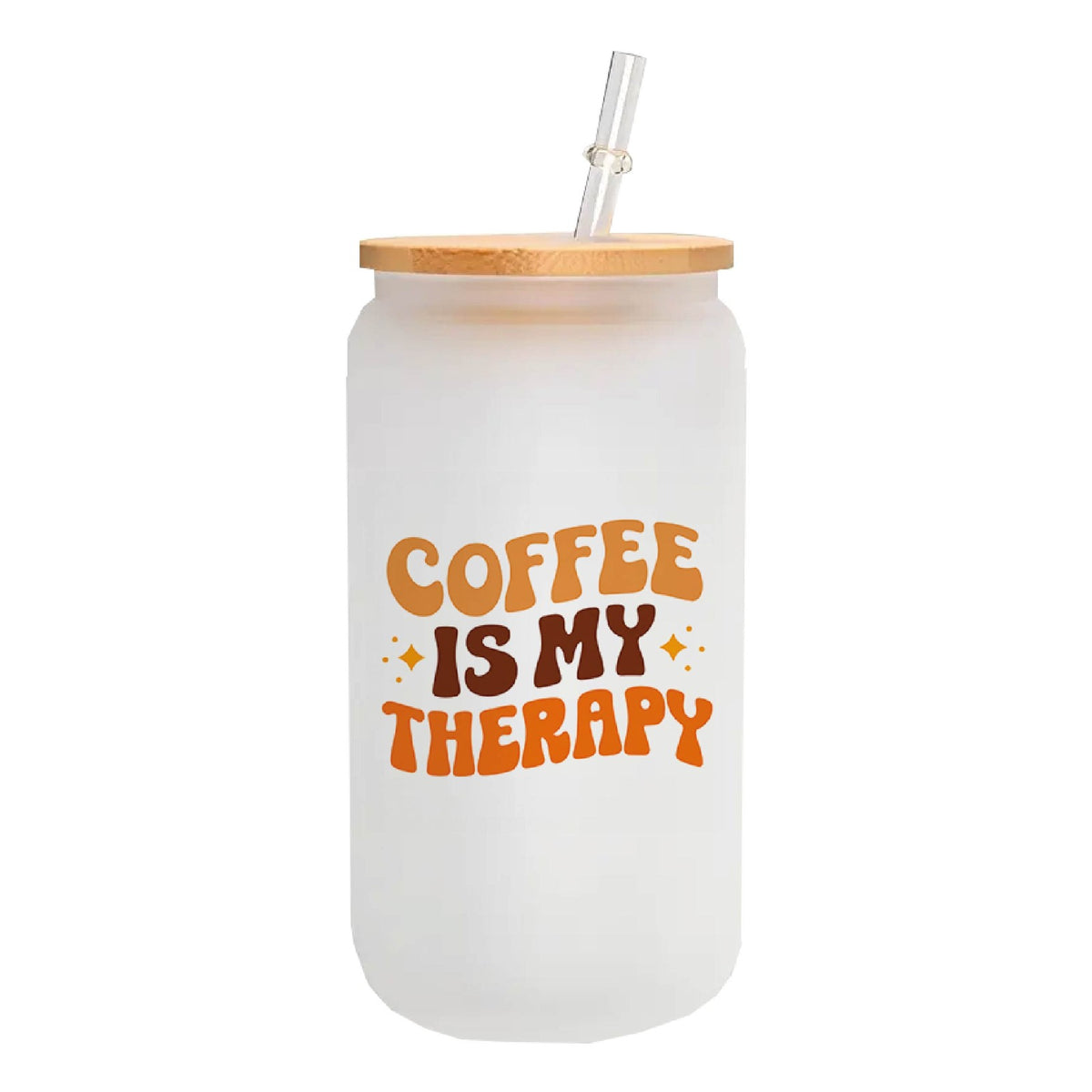 MasonJar Tapa Bambú y Bombilla Coffee Therapy