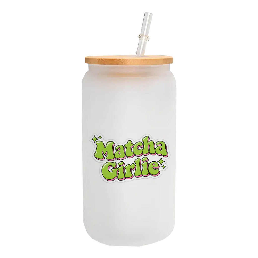MasonJar Tapa Bambú y Bombilla Matcha Girlie