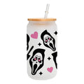 MasonJar Tapa Bambú y Bombilla Scary Movie