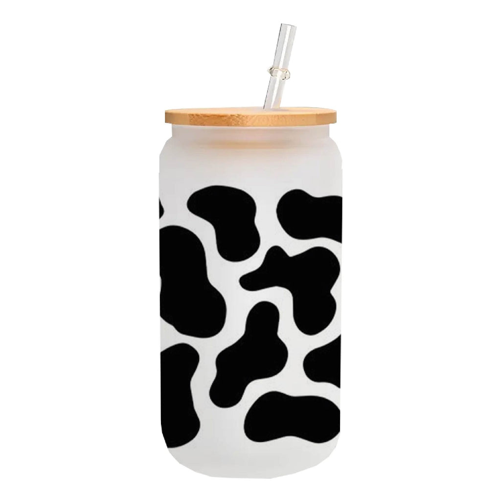 MasonJar Tapa Bambú y Bombilla Vaquita