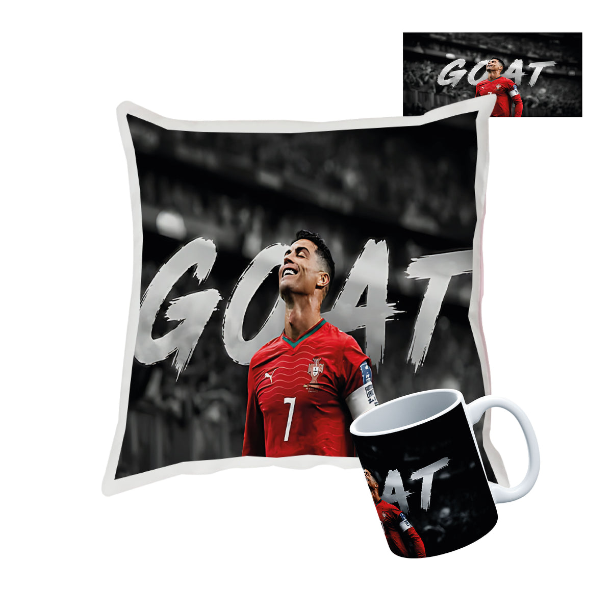 Pack Taza + Cojín de Cristiano Ronaldo