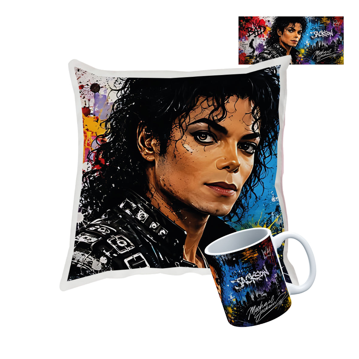 Pack Taza + Cojín de Michael Jackson