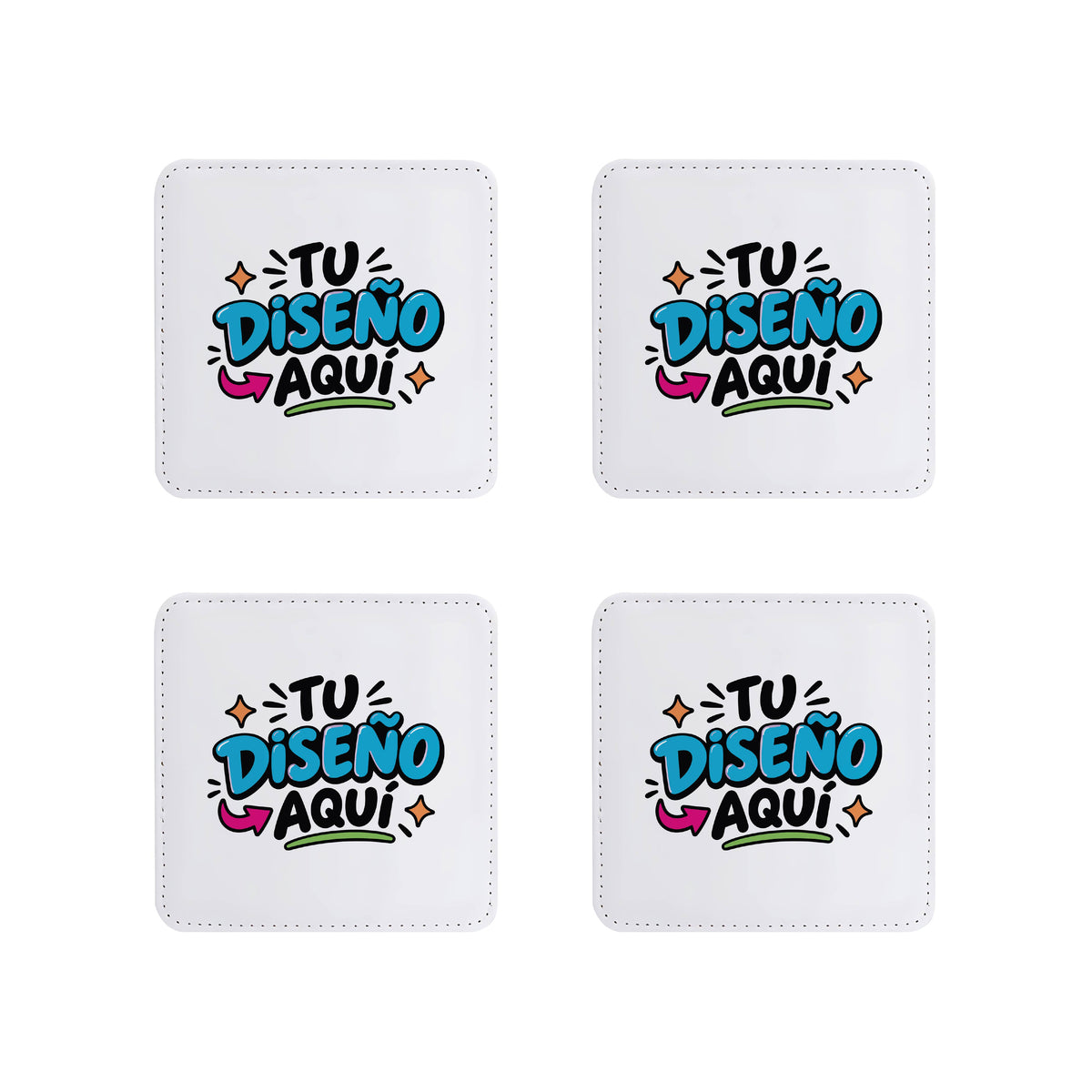 Set de 4 Posavasos Personalizados – ¡Con Tu Diseño!