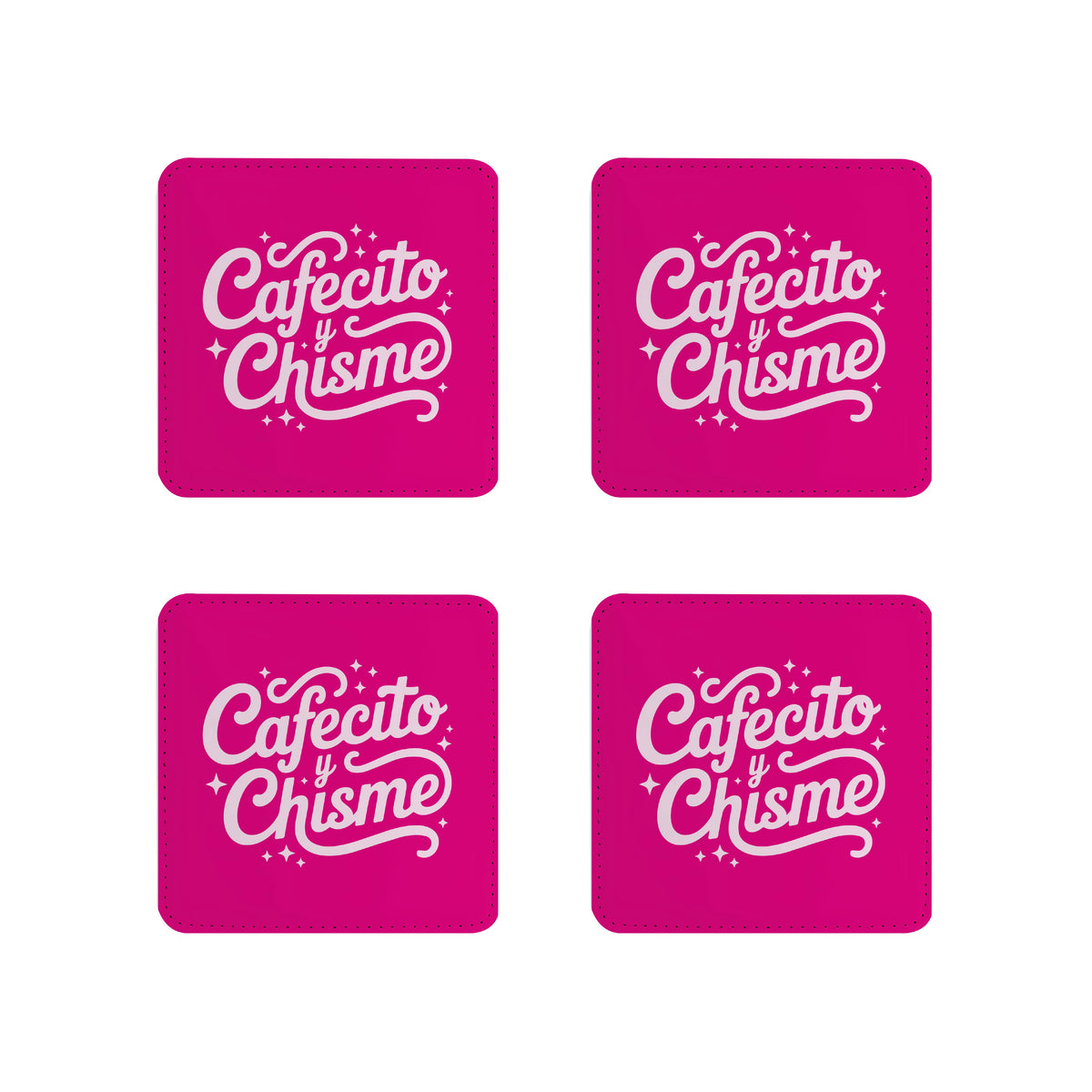 Set de 4 Posavasos Cafecito y Chisme
